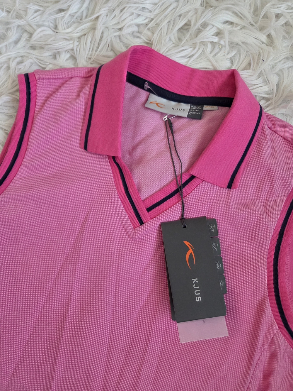 KJUS Bailey V-Neck Polo Shirt - UPF 50+,  Sleeveless SIZE 38/M